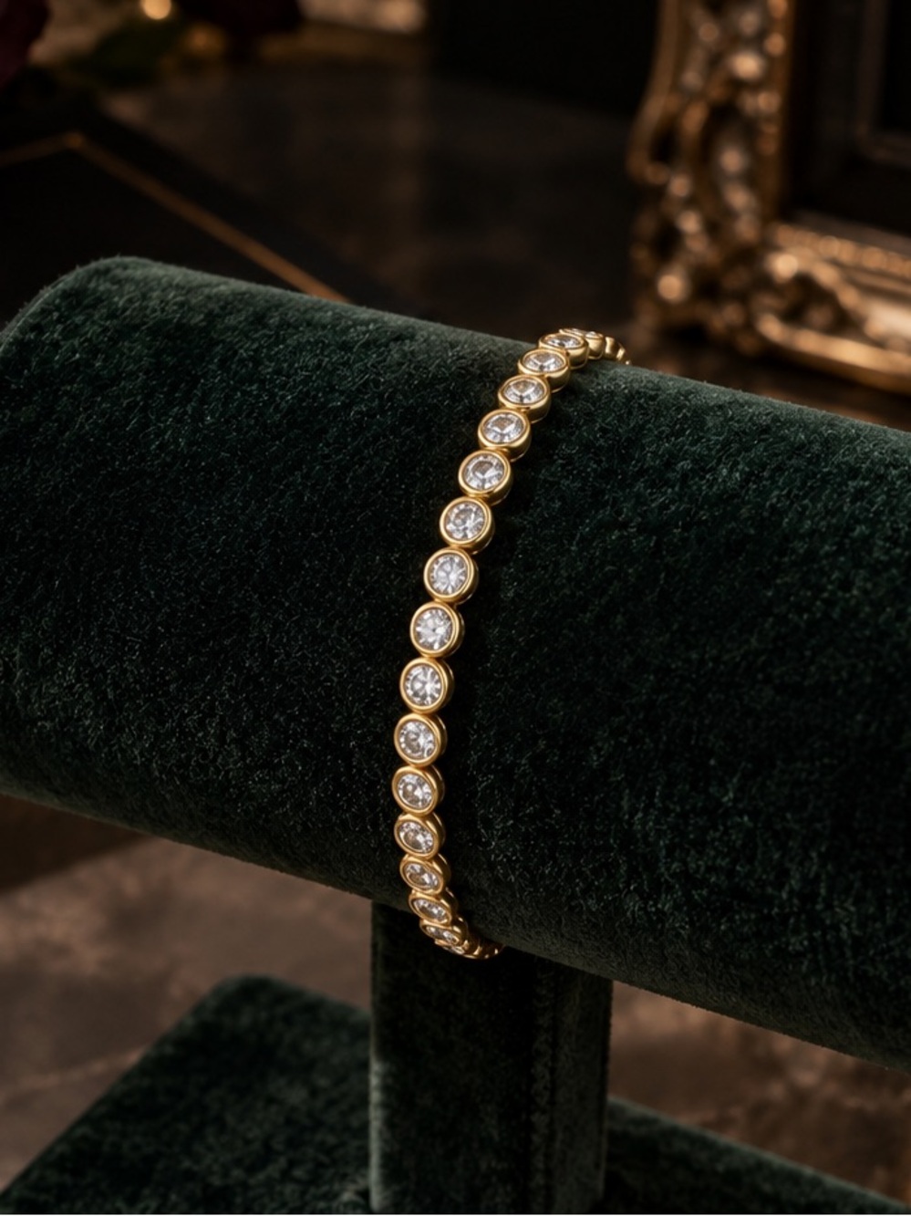 14K Bezel Tennis Bracelet